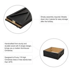 Cheapest 💯 Glitzhome® 32" Black Wooden Tree Collar 🥰 -Glitzhome Sales D652302S 4