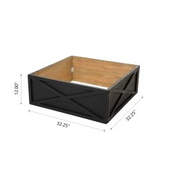 Cheapest 💯 Glitzhome® 32" Black Wooden Tree Collar 🥰 -Glitzhome Sales D652302S 6