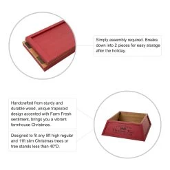 Top 10 ❤️ Glitzhome® 32" Red Trapezoid Farm Fresh 🎄 Christmas Tree Collar ✔️ -Glitzhome Sales D652306S 5