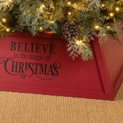 Cheap π₯° Glitzhome® 32" Red Trapezoid Believe in the Magic π Christmas Tree Collar π― 13 Cheap π₯° Glitzhome® 32" Red Trapezoid Believe in the Magic π Christmas Tree Collar π― -Glitzhome Sales D652307S 4