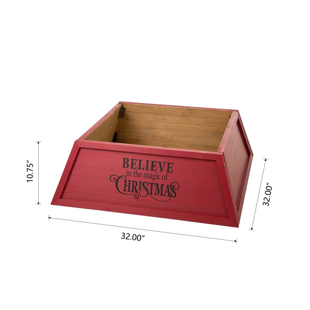 Cheap π₯° Glitzhome® 32" Red Trapezoid Believe in the Magic π Christmas Tree Collar π― 10 Cheap π₯° Glitzhome® 32" Red Trapezoid Believe in the Magic π Christmas Tree Collar π― - Image 8