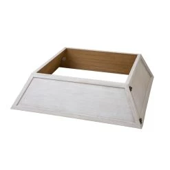 Outlet 👏 Glitzhome® 40" White Wooden Trapezoid Farm Fresh 🎄 Christmas Tree Collar ✨ -Glitzhome Sales D652308S 6