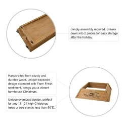 Wholesale 👏 Glitzhome® 40" Natural Wooden Trapezoid Farm Fresh ❄ Christmas Tree Collar ❤️ -Glitzhome Sales D652309S 5