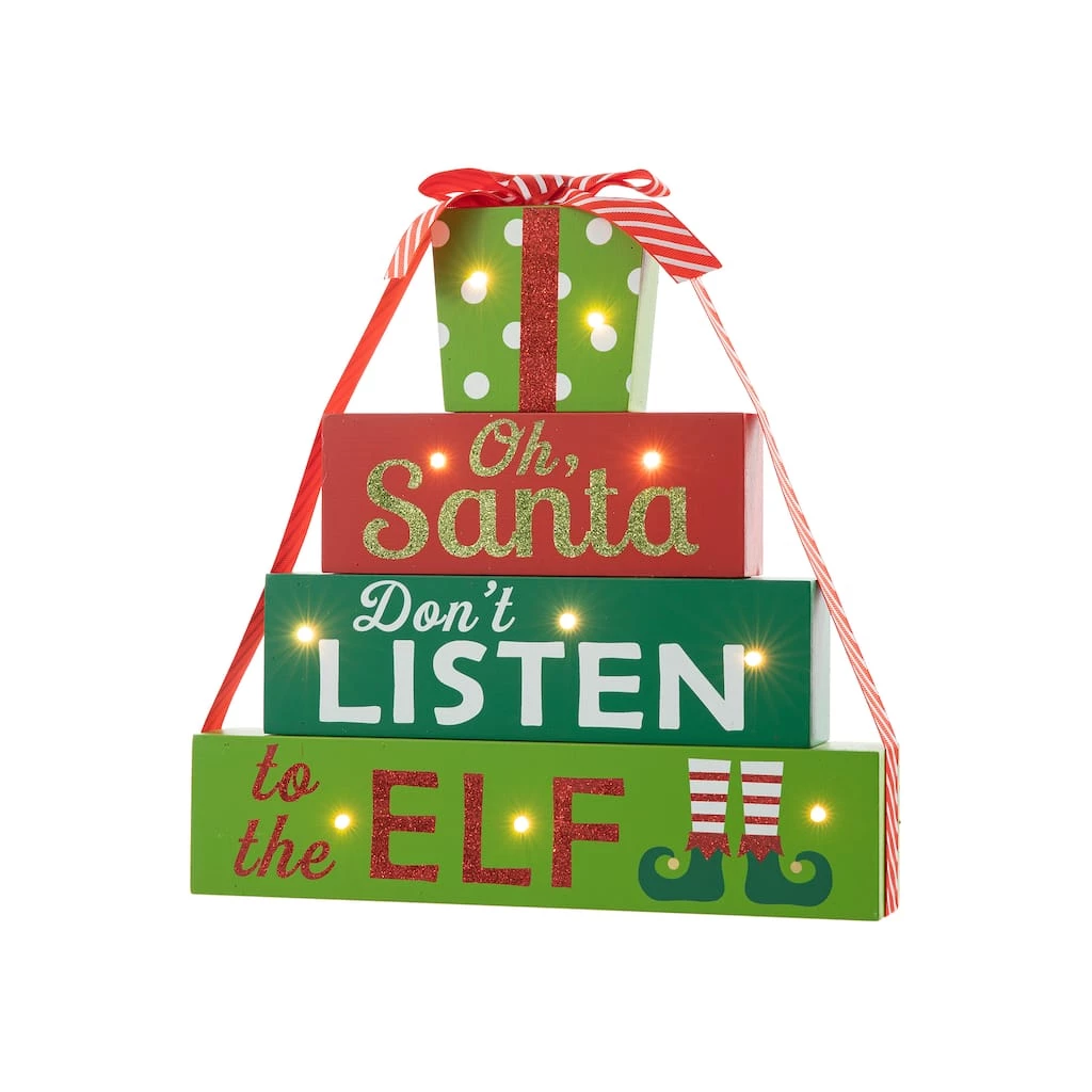 Cheap π Glitzhome® 12" Lighted Wooden β Christmas Gift Block Table Décor β 3 Cheap π Glitzhome® 12" Lighted Wooden β Christmas Gift Block Table Décor β