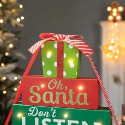 Cheap π Glitzhome® 12" Lighted Wooden β Christmas Gift Block Table Décor β 13 Cheap π Glitzhome® 12" Lighted Wooden β Christmas Gift Block Table Décor β -Glitzhome Sales D652311S 4