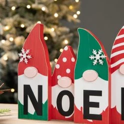 Brand new 😉 Glitzhome® 11'' Noel Wooden 🎅 Christmas Gnome Family Table Décor 👏 -Glitzhome Sales D652315S 3
