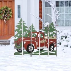Discount 💯 Glitzhome® 40'' Metal Truck Farm Combo Yardstake 🥰 -Glitzhome Sales D652326S 3