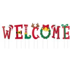 New π Glitzhome® WELCOME Metal Yardstakes, 7ct. π―