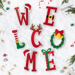 New 🛒 Glitzhome® WELCOME Metal Yardstakes, 7ct. 💯 -Glitzhome Sales D652331S 4