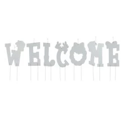New 🛒 Glitzhome® WELCOME Metal Yardstakes, 7ct. 💯 -Glitzhome Sales D652331S 6