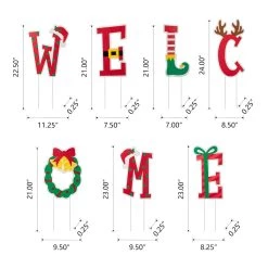 New 🛒 Glitzhome® WELCOME Metal Yardstakes, 7ct. 💯 -Glitzhome Sales D652331S 7