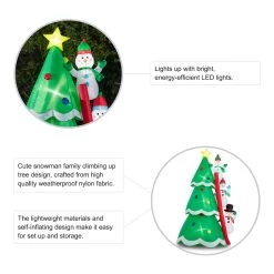 Flash Sale 🔥 Glitzhome® 8ft. Lighted Inflatable Xmas Snowman Climbing Up Tree Décor 🎉 -Glitzhome Sales D652333S 6