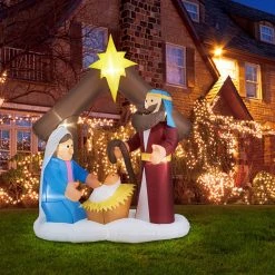 Flash Sale 👍 Glitzhome® 7ft. Lighted Inflatable Nativity Décor 🧨 -Glitzhome Sales D652336S 2