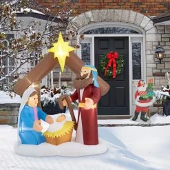 Flash Sale 👍 Glitzhome® 7ft. Lighted Inflatable Nativity Décor 🧨 -Glitzhome Sales D652336S 3