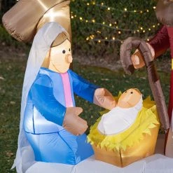 Flash Sale 👍 Glitzhome® 7ft. Lighted Inflatable Nativity Décor 🧨 -Glitzhome Sales D652336S 5