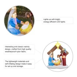 Flash Sale 👍 Glitzhome® 7ft. Lighted Inflatable Nativity Décor 🧨 -Glitzhome Sales D652336S 6