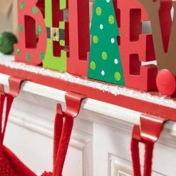 Deals ⌛ Glitzhome® 14.5'' BELIEVE Metal 🎅 Christmas Stocking Holder 😉 -Glitzhome Sales D652341S 7