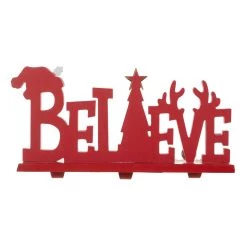 Deals ⌛ Glitzhome® 14.5'' BELIEVE Metal 🎅 Christmas Stocking Holder 😉 -Glitzhome Sales D652341S 8