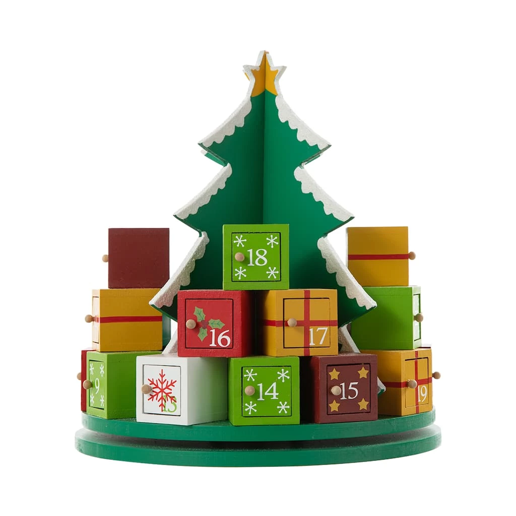 Hot Sale π Glitzhome® 10.5'' Wooden π Christmas Gift Box Tree Countdown Calendar Décor π 3 Hot Sale π Glitzhome® 10.5'' Wooden π Christmas Gift Box Tree Countdown Calendar Décor π