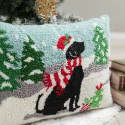 Discount 💯 Glitzhome® Hooked 🎄 Christmas 🐕 Dog Pillow 🔥 -Glitzhome Sales D652353S 4