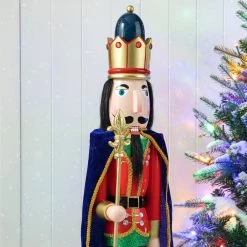 Wholesale 😉 Glitzhome® 3ft. Wooden 🎁 Christmas King Nutcracker 👍 -Glitzhome Sales D670512S 5