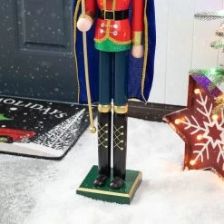 Wholesale 😉 Glitzhome® 3ft. Wooden 🎁 Christmas King Nutcracker 👍 -Glitzhome Sales D670512S 7
