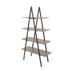 Wholesale 🎉 Glitzhome® 5.5ft. Modern Industrial 4-Tier A-Frame Open Ladder Bookshelf 👏 -Glitzhome Sales D670841S 1