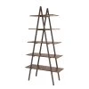 Flash Sale 😀 Glitzhome® Modern Industry Walnut 6ft. 5-Tier A Frame Etagere Bookshelf 🎁