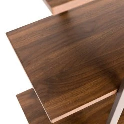 Flash Sale 😀 Glitzhome® Modern Industry Walnut 6ft. 5-Tier A Frame Etagere Bookshelf 🎁 -Glitzhome Sales D670842S 6