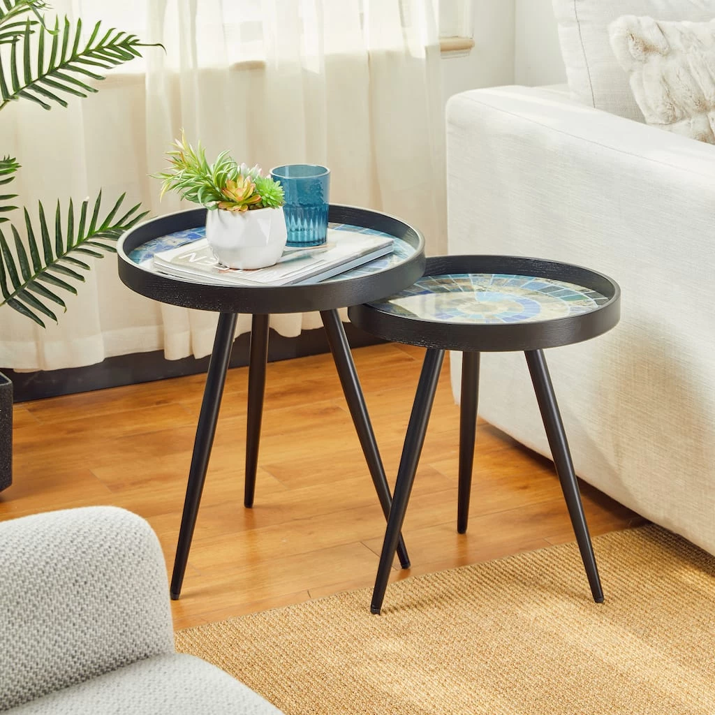 Flash Sale 𧨠Glitzhome® Nesting Side Table with Mosaic Pattern Tray Top Set π 4 Flash Sale 𧨠Glitzhome® Nesting Side Table with Mosaic Pattern Tray Top Set π - Image 2