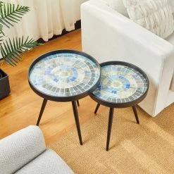 Flash Sale 𧨠Glitzhome® Nesting Side Table with Mosaic Pattern Tray Top Set π 12 Flash Sale 𧨠Glitzhome® Nesting Side Table with Mosaic Pattern Tray Top Set π -Glitzhome Sales D670846S 3
