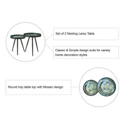 Flash Sale 𧨠Glitzhome® Nesting Side Table with Mosaic Pattern Tray Top Set π 14 Flash Sale 𧨠Glitzhome® Nesting Side Table with Mosaic Pattern Tray Top Set π -Glitzhome Sales D670846S 5