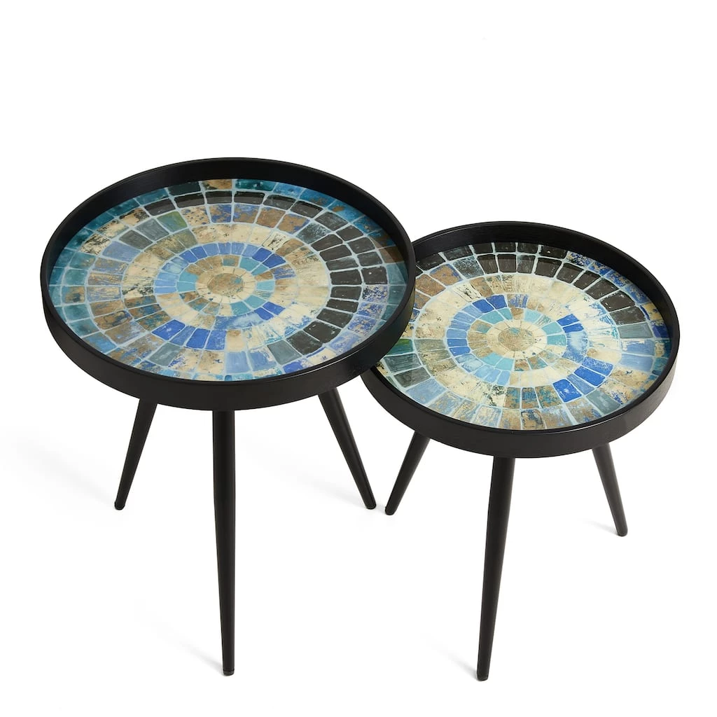 Flash Sale 𧨠Glitzhome® Nesting Side Table with Mosaic Pattern Tray Top Set π 8 Flash Sale 𧨠Glitzhome® Nesting Side Table with Mosaic Pattern Tray Top Set π - Image 6