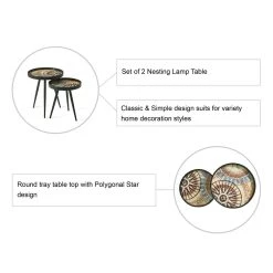 Hot Sale ✨ Glitzhome® Nesting Side Table with Polygonal Star Pattern Tray Top Set ⌛ 14 Hot Sale ✨ Glitzhome® Nesting Side Table with Polygonal Star Pattern Tray Top Set ⌛ -Glitzhome Sales D670849S 5