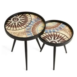 Hot Sale ✨ Glitzhome® Nesting Side Table with Polygonal Star Pattern Tray Top Set ⌛ 15 Hot Sale ✨ Glitzhome® Nesting Side Table with Polygonal Star Pattern Tray Top Set ⌛ -Glitzhome Sales D670849S 6