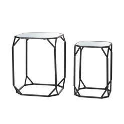 Promo π― Glitzhome® Metal Square Accent Table with Glass Top Set π 16 Promo π― Glitzhome® Metal Square Accent Table with Glass Top Set π -Glitzhome Sales D670853S 7