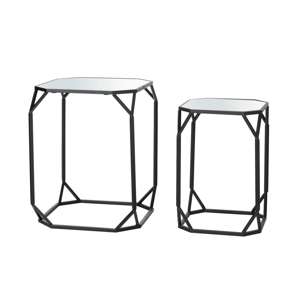 Promo π― Glitzhome® Metal Square Accent Table with Glass Top Set π 9 Promo π― Glitzhome® Metal Square Accent Table with Glass Top Set π - Image 7