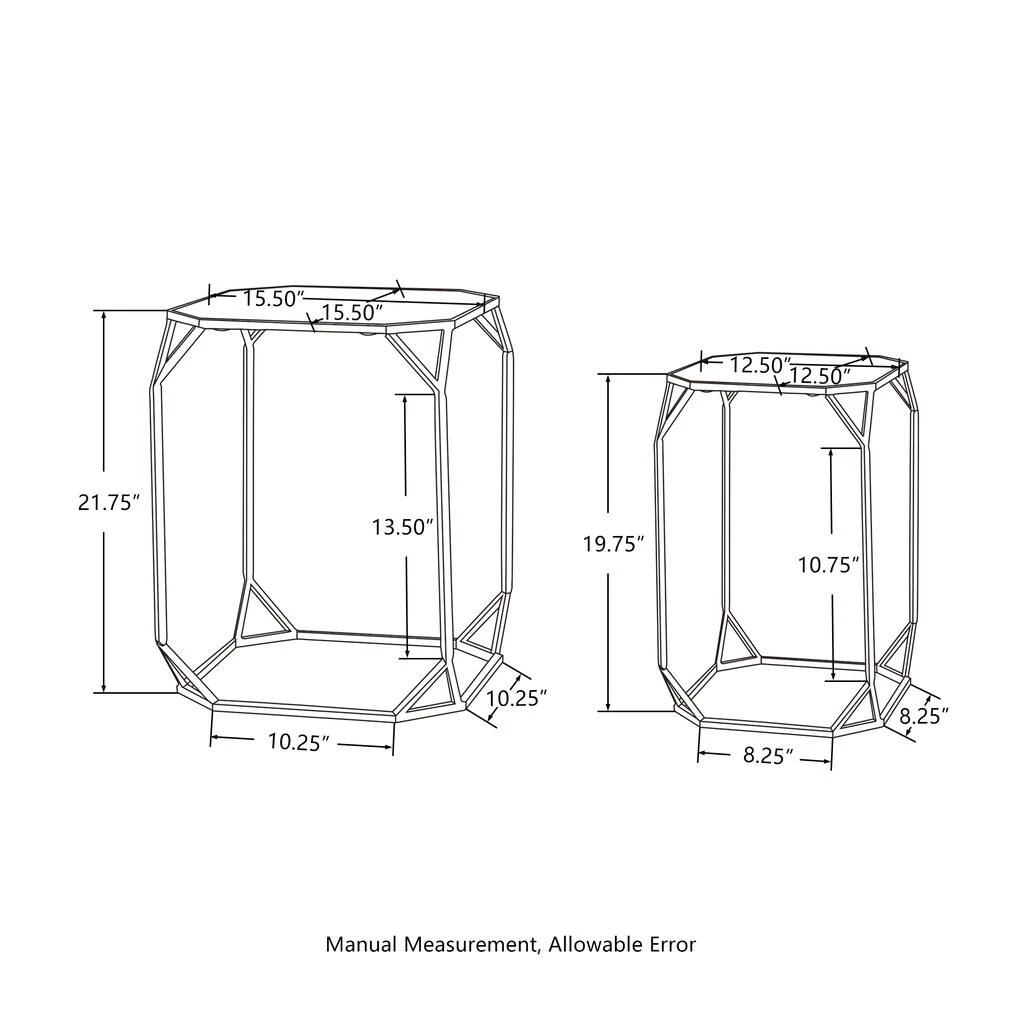 Promo π― Glitzhome® Metal Square Accent Table with Glass Top Set π 10 Promo π― Glitzhome® Metal Square Accent Table with Glass Top Set π - Image 8