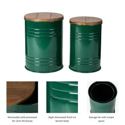 Hot Sale 💯 Glitzhome® Metal Storage Accent Table with Solid Wood Lid Set ❤️ 19 Hot Sale 💯 Glitzhome® Metal Storage Accent Table with Solid Wood Lid Set ❤️ -Glitzhome Sales D670859S 4