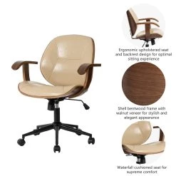 Best deal 🧨 Glitzhome® 38" Leatherette Gaslift Adjustable Swivel Office Chair 🧨 -Glitzhome Sales D670862S 4