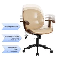 Best deal 🧨 Glitzhome® 38" Leatherette Gaslift Adjustable Swivel Office Chair 🧨 -Glitzhome Sales D670862S 5