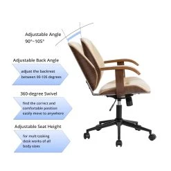 Best deal 🧨 Glitzhome® 38" Leatherette Gaslift Adjustable Swivel Office Chair 🧨 -Glitzhome Sales D670862S 6