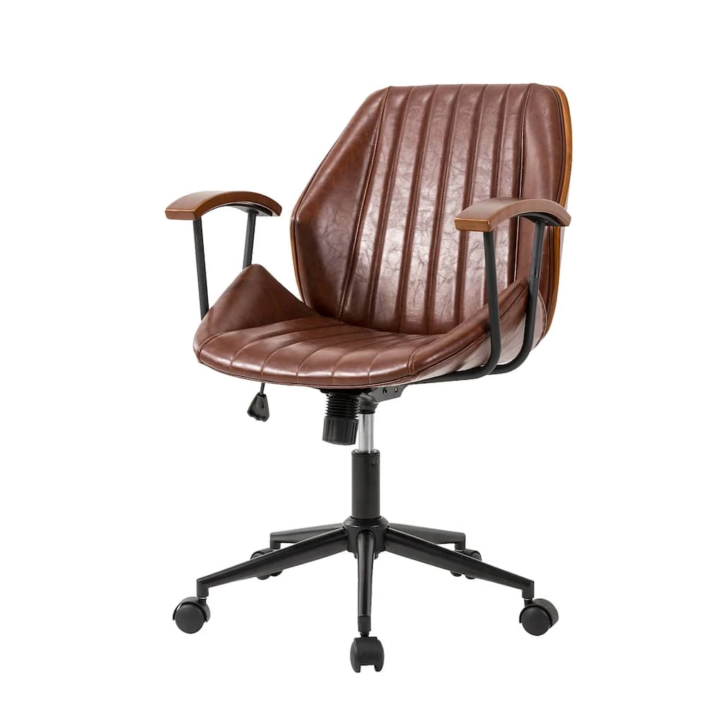 Top 10 π Glitzhome® 38" Brown Leatherette Gaslift Adjustable Swivel Office Chair π― 3 Top 10 π Glitzhome® 38" Brown Leatherette Gaslift Adjustable Swivel Office Chair π―