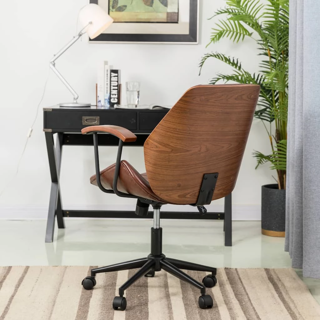 Top 10 π Glitzhome® 38" Brown Leatherette Gaslift Adjustable Swivel Office Chair π― 5 Top 10 π Glitzhome® 38" Brown Leatherette Gaslift Adjustable Swivel Office Chair π― - Image 3