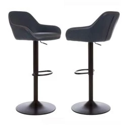 Cheapest ✔️ Glitzhome® Mid-Century Leatherette Gaslift Adjustable Swivel Bar Stool Set 🌟 -Glitzhome Sales D670867S 1 1
