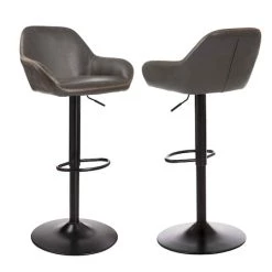 Cheapest ✔️ Glitzhome® Mid-Century Leatherette Gaslift Adjustable Swivel Bar Stool Set 🌟 -Glitzhome Sales D670868S 1