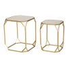 Cheap 🌟 Glitzhome® Gold Metal Square Accent Table with Glass Top Set ✔️ -Glitzhome Sales D670873S 1