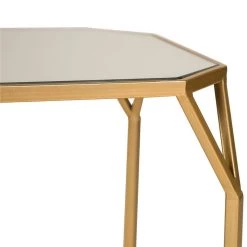 Cheap 🌟 Glitzhome® Gold Metal Square Accent Table with Glass Top Set ✔️ -Glitzhome Sales D670873S 7